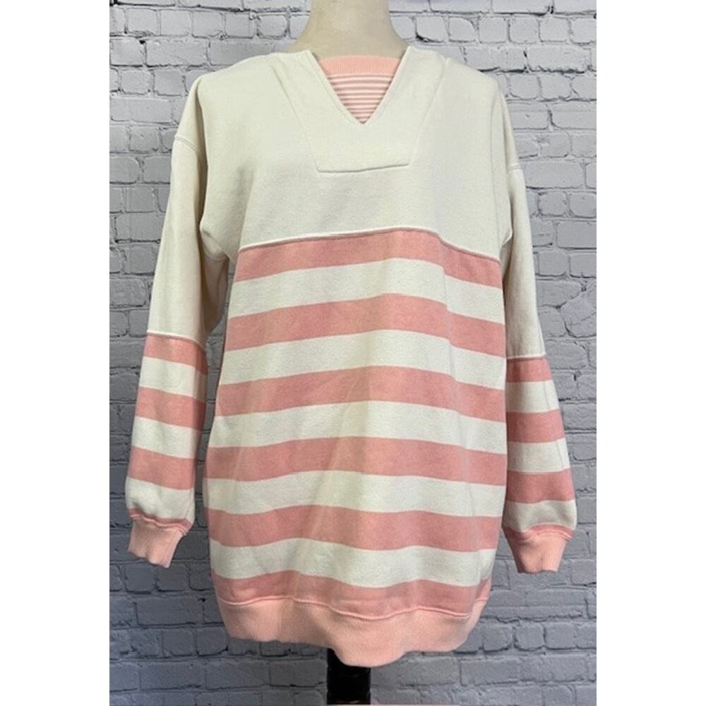 Vintage Sweatshirt Mervyn's Cheetah Small Long Sleeved White Pink Pockets